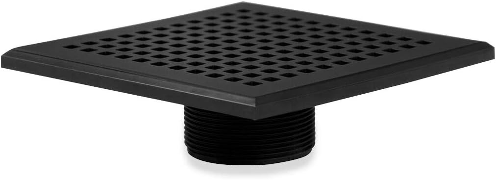 🔥 Hot Deals 6 Square Shower Floor Drain Snap-In Design for Low Profile with SS304 mission Style, Matte Black Surface Finishing.