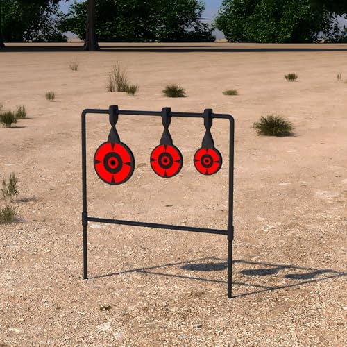 Image of 3 /8'' Thick Metal High Caliber Spinner Target, Heavy Metal Spinner Auto Reset Steel Target for Centerfire Handguns Up to .44 Magnum Outdoor Target Shooting Range