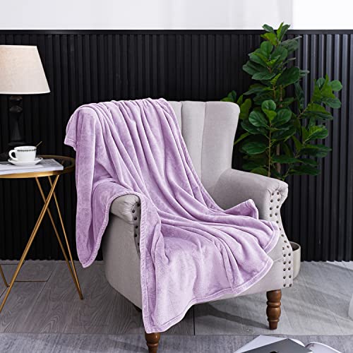 Coseybed Purple Flannel Fleece Blanket Full Queen Size - Lavender Soft Lightweight Blankets For Teen Girls Women Couch Sofa Bed 86X86 Inches #TOP2