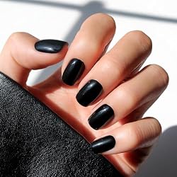 Glamnetic Press On Nails, Short Squoval Glossy, Fake Nails 30pc Nail Kit | Jet black press on nails: Jet Black. Full kit. Glossy finish. Wear fake nails up to 2 weeks.