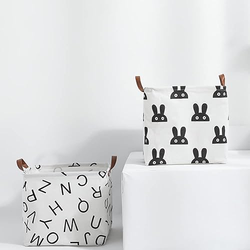 Miniatura 6 de AKOAK 1 cesta de lavandería impermeable de algodón y lino, cesta de almacenamiento plegable, bolsa de almacenamiento de juguetes para niños, cesta