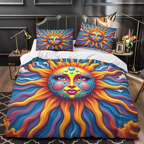 Parure de lit crâne impression 3D multicolore housse de couette zippée 200x200