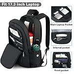 AMBOR Travel Laptop Backpack for Ｍen, 15.6-17.3 inch Laptop Backpack for School, Anti Theft Business Work Backpack with USB Charging Port, Water Resistant College Computer Bag for Men & Women, Black - Image 5