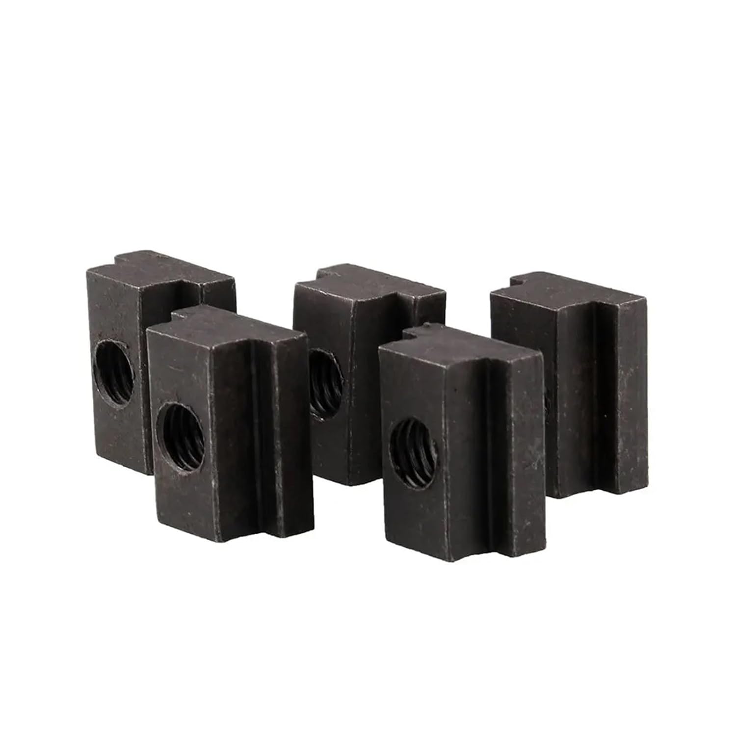 T Slot Nuts 5pcs Black Tapped Through T-Slot Nut, M14 Grade 10.9 Carbon Steel Table Slot