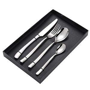 Kitchen Utensils Set Simply Modern 4Piece Cutlery Set Stainless Steel Flatware Gift Sets Steak Knife and Fork with
