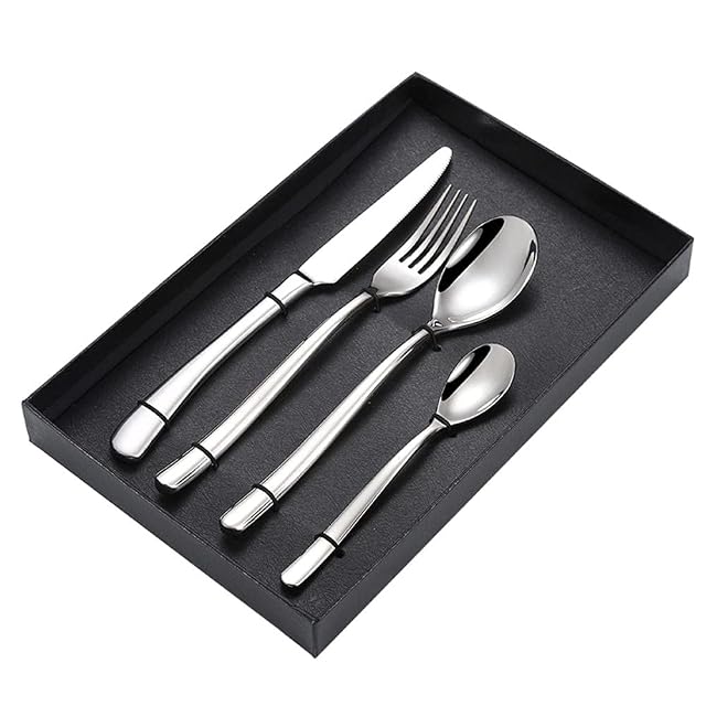 Kitchen Utensils Set Simply Modern 4Piece Cutlery Set Stainless Steel Flatware Gift Sets Steak Knife and Fork with