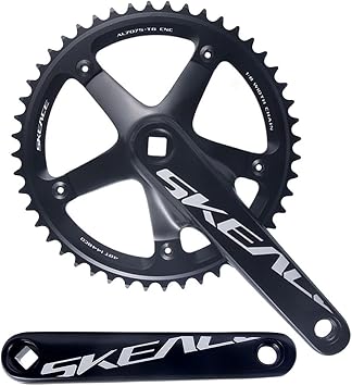 Fixed Gear Bike Crankset 144BCD 165mm Track Bike Crankset Extra Large Teeth Chainring 48T 49T Square Tape Racing CranksetBlack,48T