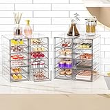 YFXCVSL Acrylic Makeup Organizer with 19 Drawers, 4 Pack Clear Storage Drawers, Bathroom Makeup Organizer for Palettes, Cosmetic, and Beauty Supplies,Ideal for Vanity, Cabinet,Desk Organization