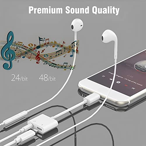 Loydia [Apple MFi Certified] Headphone Adapter for iPhone/iPad, Lightning to 3.5mm Headphone Jack adapter, 2-in-1 Charger and 3.5mm Aux Audio Converter Adapter for iPhone 14/13/12/11/XS/XR/X/8/iPad - Image 2
