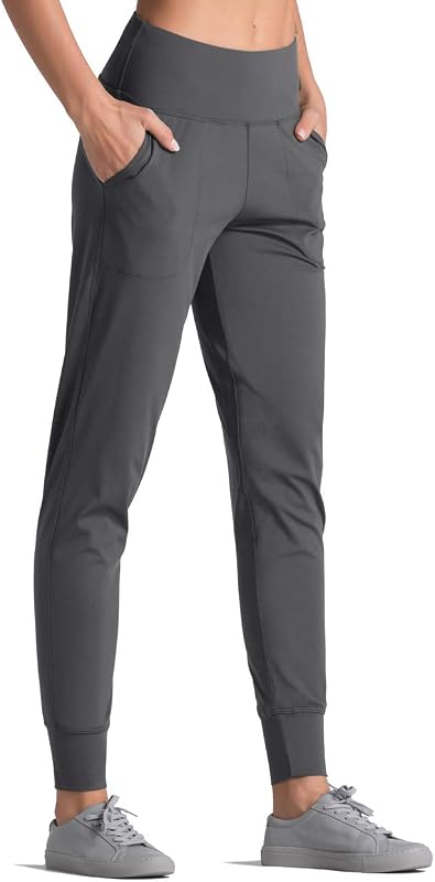 Pantalón de chándal Dragon Fit para mujer con bolsillo de cintura alta Yoga Tapered Sweatpants
