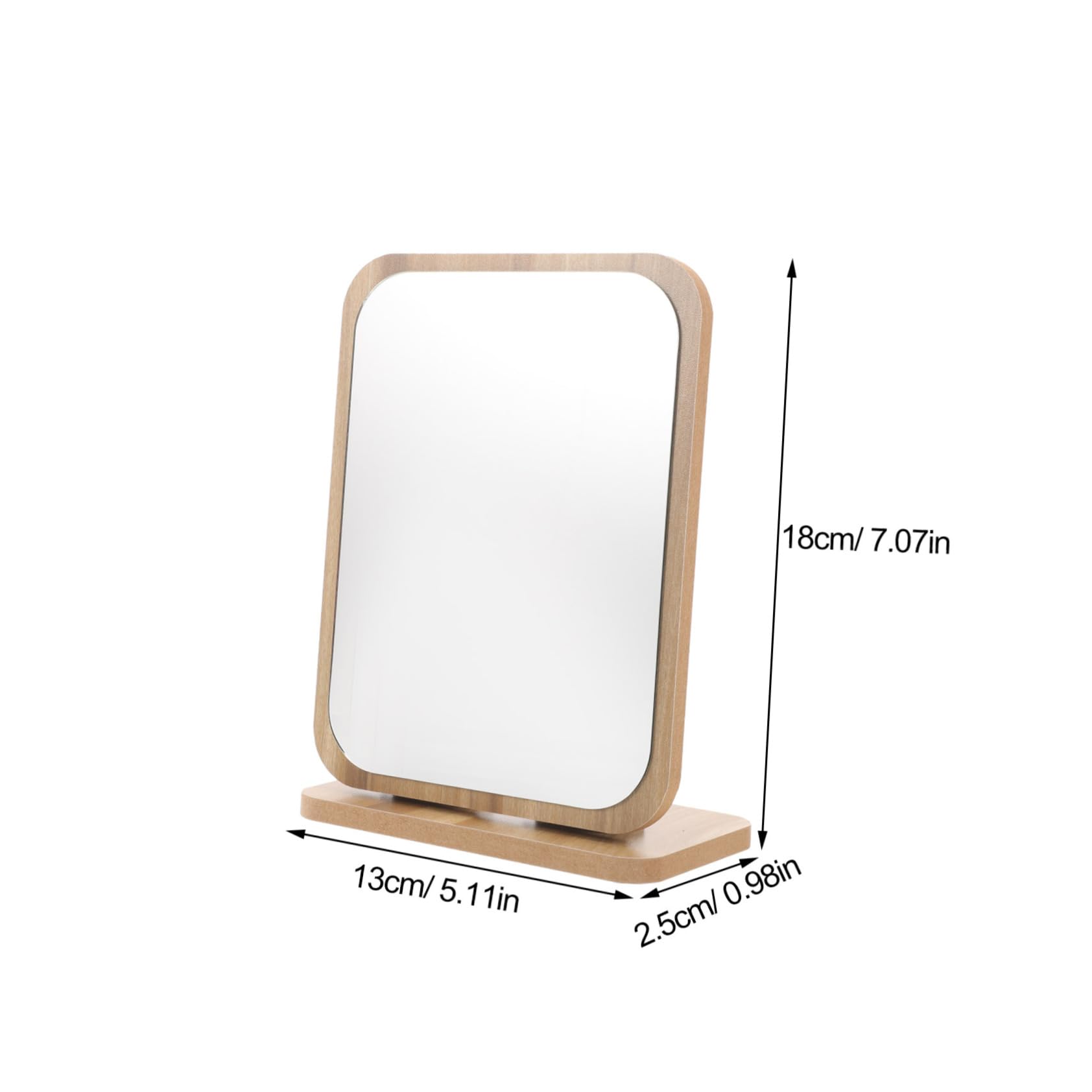 Ipetboom Makeup Mirror with Wooden Stand, Tabletop Swivel Design