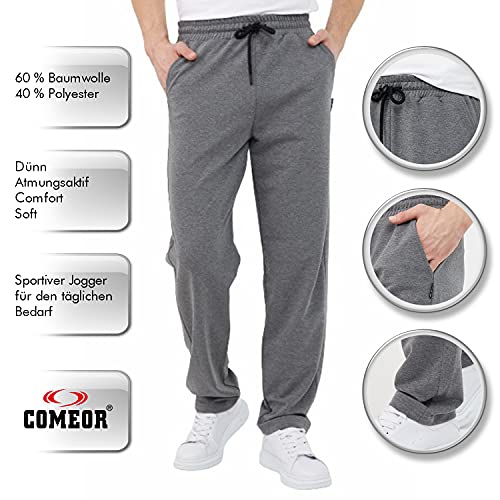 COMEOR Jogginghose Herren Baumwolle Sweathose - Lange Sport Hose Herren - Jogger Trainingshose Herren, Relaxing Hose (Dunkel grau, L) – Ansicht 4