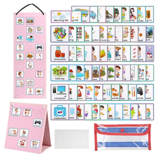 Visual Timetable for Autistic Children, 70 Pecs Cards, Now And Next Board，Daily Routine Chart for Children, Visual Cards for Autistic Children, for School Kids To Support Communication, ADHD,ASD