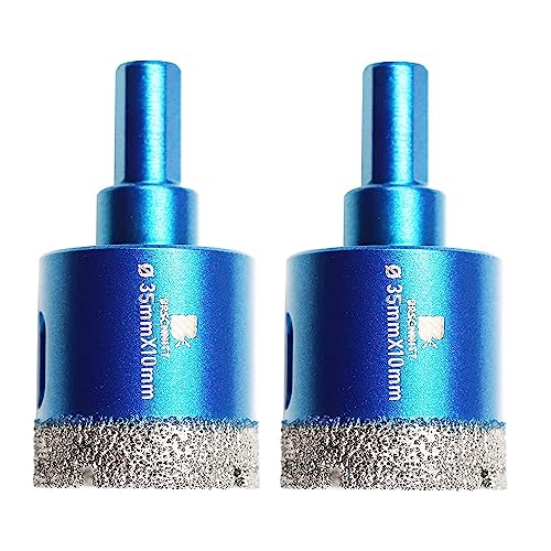 Dry Diamond Core Drill Bit Set,Brschnitt 2Pcs/Pack 1 3/8 Inch (35Mm) Diamond Hole Saw Core Drill Bit With Triangle Shank For Porcelain Tile Ceramic Stone Granite Marble #TOP9