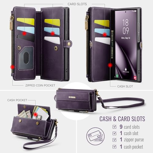 Étui iPhone 12 Pro Max housse portefeuille cuir mat avec fermeture éclair et sangle - 5