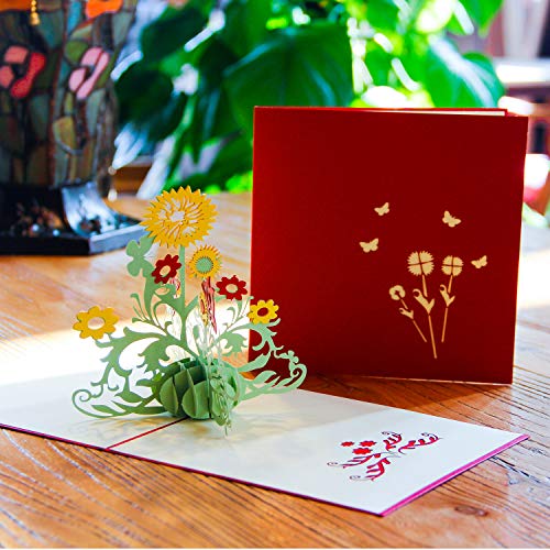 Paper Spiritz Sunflowers Pop Up Birthday Cards For Women, Mother's Day Card, Thanksgiving Cards，Anniversary Thank You Card For Husband Daughter Wife, Graduation Blank Card Wedding, With Envelopes All Occasions #TOP3