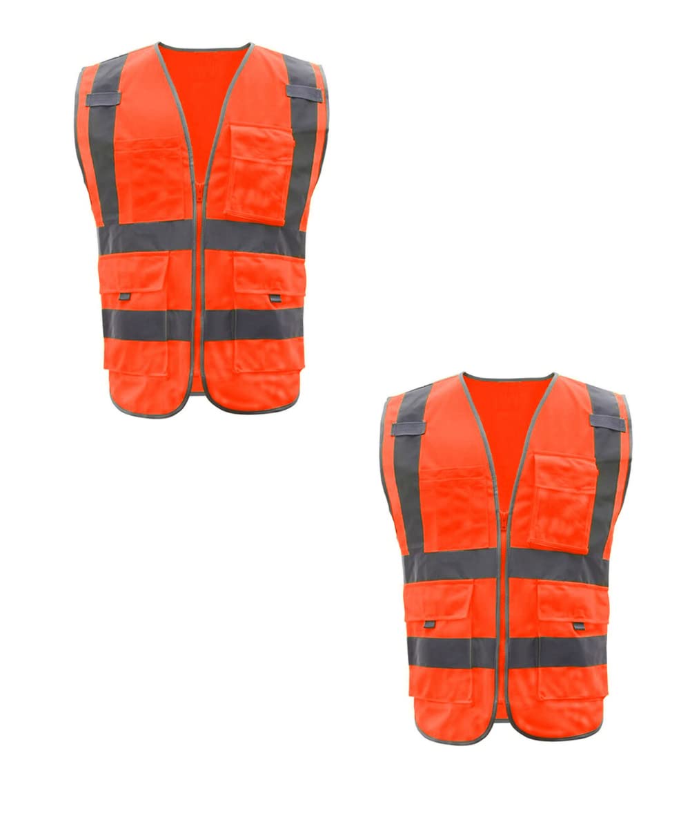 Rahul Professionals High Visibility Protective Safety Reflective managers Jacket, Night Cycling Reflector Manager Jacket Adjustable Vest- Orange Color Pack Of 2 (B0B31B5HBR) Amazon Price History, Amazon Price Tracker