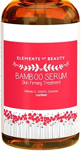 Bamboo Serum by Elements of Beauty (1 oz) - Skin Firming Treatment Helps Tighten Sagging Skin - Anti-Wrinkle Serum Locks in Moisture - With Vitamin C, CoQ10 and Coconut