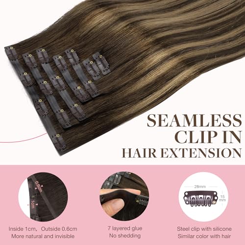 Image of GOO GOO Seamless Clip in Hair Extensions Real Human Hair Remy Extensions