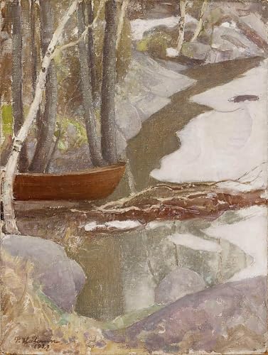 Paysage de printemps par Pekka Halonen affiche artistique toile 60x90cm pour mur vide salon