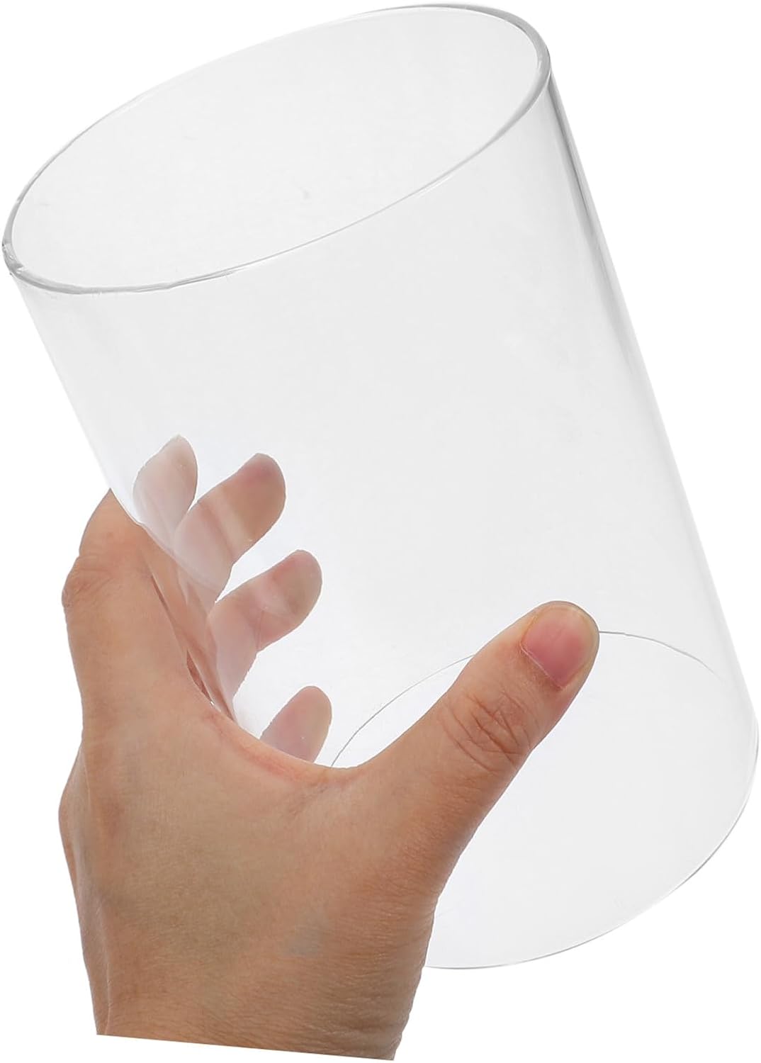 Glass Candle Holder Windproof Shade 2Pcs Glass Cylinder Cover 10X15Cm Household Pillar Candle Cover for Indoor Outdoor Use