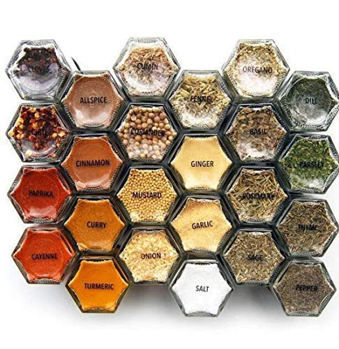 Image of Hexagon Shape Glass Jar and Container (250 ml) with Rust Proof Air Tight Lid - PACK OF 6