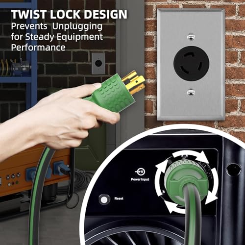 L6-20 Extension Cord 25FT, 20 Amp 250V 5000W, NEMA L6-20P to L6-20R Twist-Lock Power Cord, 12AWG/3 Heavy Duty SJTW, ETL Listed 20 Amp Extension Cord for Workshop, Industrial & Data Center Use by islewire - Image 4