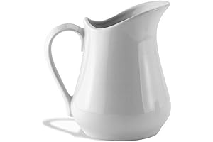 HIC Kitchen: Milk, Cream or Sauce Drizzle Pitcher - Fine White Porcelain Creamer
