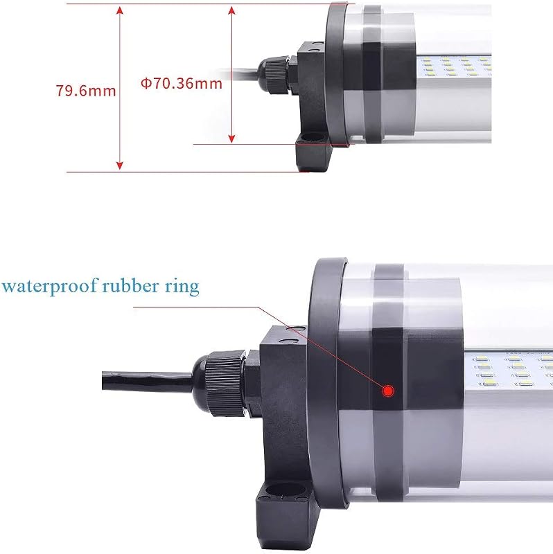 360° Forgatható CNC Munkalámpa - 18W LED Műhelylámpa Ipari Gépekhez, Garázsba - 500mm Vízálló Világítás 220V 1659 Lumen