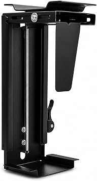 Aestic Under Desk PC Holder Mount - Adjustable 360 Degrees Swivel CPU Tower Black Steel Bracket, Heavy-Duty Computer Support for Sit Stand Desk - with Mounting Hardware and Cable Management Sleeve