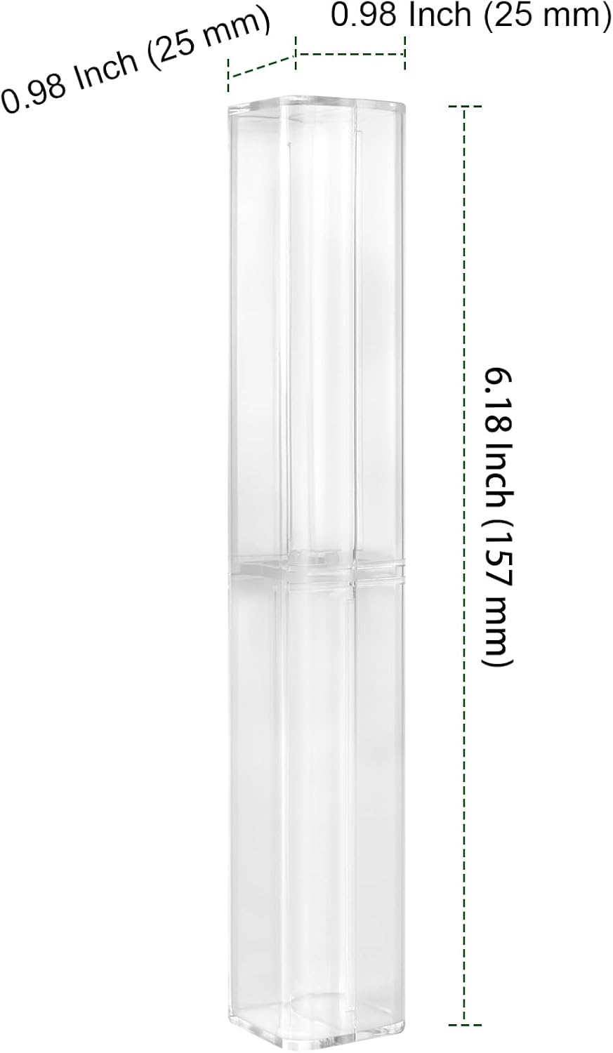 PINGEUI 75 Pack Clear Acrylic Pen Gift Box, Single Pen Storage Box for Office Supply Souvenir Present Packaging