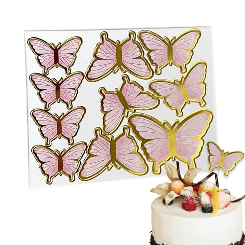 Decoración de mariposa para tartas, decoración de pasteles de cumpleaños, decoración de mariposas, elegante decoración de papel para cupcakes, accesorios para hornear, para compromiso, vacaciones,