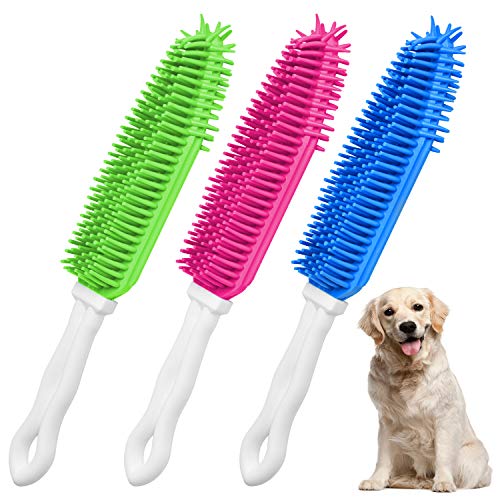 3 Pieces Pet Hair Remove Brush, Akamino Car & Auto Detailing Brush - Hair Lint Remover For Dogs Cats, Rubber Massage Brush For Furniture, Car Interiors, Carpet #TOP18