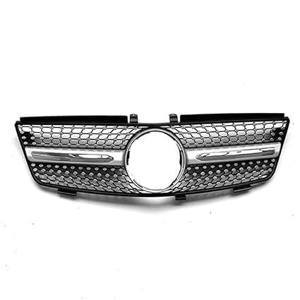 Car Craft Front Bumper Grill Compatible With Mercedes Ml W164 2005-2008 Sports Gt Amg Front Bumper Panamericana Grill W164 Grill Diamond Silver
