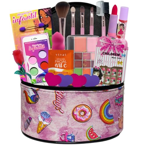 Kit de Maquiagem Infantil Maleta Completa Para Criança Menina