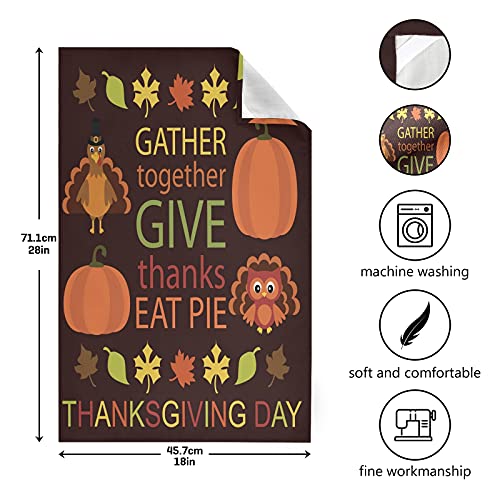 Thanksgiving Day Turkey Pumpkin Dish Towel Cloth Sunflower Maple Leaves Fall Kitchen Bath Hand Towels 18X28 In Super Absorbent Lint Free Cleaning Cloths Tea Bar Soft Towel Kitchen Accessories Set Of 1 #TOP2