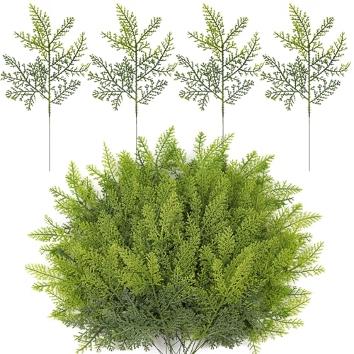 HOHOTIME 50 PCS Artificial Pine Stems, Christmas Greenery Cypress Pine