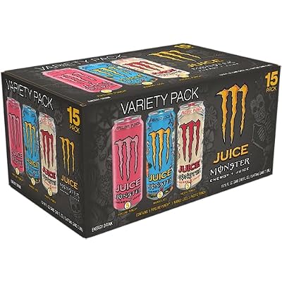Monster Energy Juice Monster Variety Pack, PPMLPP, Energy Drink, 16 Ounce | Energy + Juice