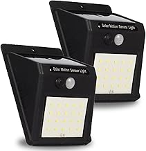 Kit 2 Luminária Solar 30 Leds Arandela com Sensor de Presença Automático Luz Externa de Parede Jardim