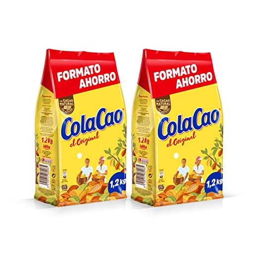 Cola Cao Original: con Cacao Natural y sin Aditivos - Formato Ahorro Refill en Envase de 1200 gramos [Pack de 2]