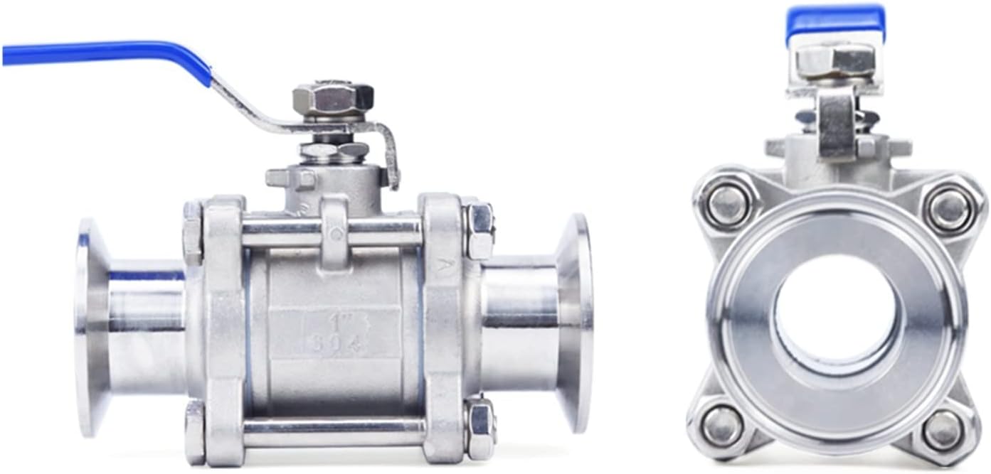 Stainless Steel 304 Ball Valve 3/Three-Piece 1.5" 50.5mm Tri Clamp Ferrule Type for Homebrew Diary(3/4")