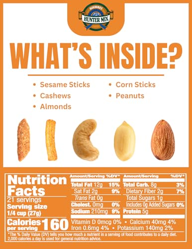 Image of Southern Style Nuts Cheesy Cheddar Hunter Bulk Trail Mix, 20 oz, Roasted Peanuts, Sesame Sticks, Corn Sticks, Almonds & Cashews, Mixed Nuts, Snacks for Adults & Kids (Pack of 2)