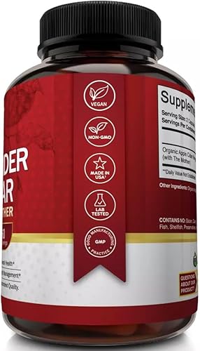 Miniatura 5 de Cápsulas de vinagre de sidra de manzana con la madre – 120 píldoras veganas ACV – El mejor suplemento para pérdida de peso saludable, dieta, keto,