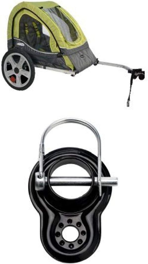 InStep Sync Single Bicycle Trailer, Green/Gray and Trailer Coupler Attachment