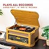 Fenton Memphis Vintage Vinyl Record Player with Built-in Speakers, CD, Cassette, DAB+ Radio and Retro Wooden Vinyl Record Display Stand – Light Wood Finish #4