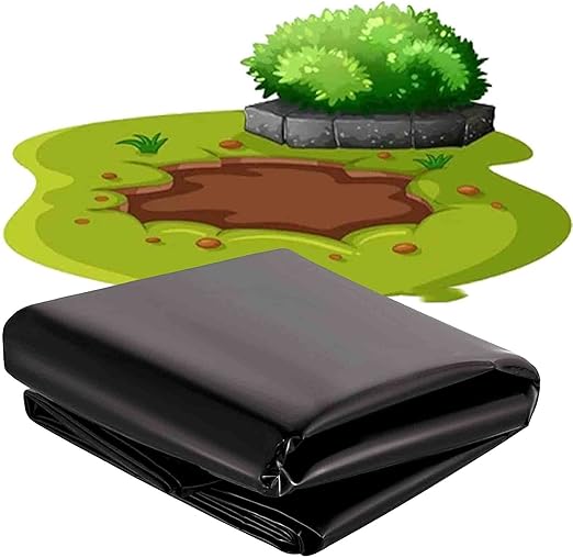 Image Pond Liners For Outdoor Ponds 3x5m/3x8m/4x4m/4x8m/5x10m Black HDPE Rubber Pond Liner 7.9mil Thick Fish Pond Liner Tear Resistant/easy To Clean Pond For Fish Ponds, 70 Sizes ( Size : 13x33Ft/4x10m )