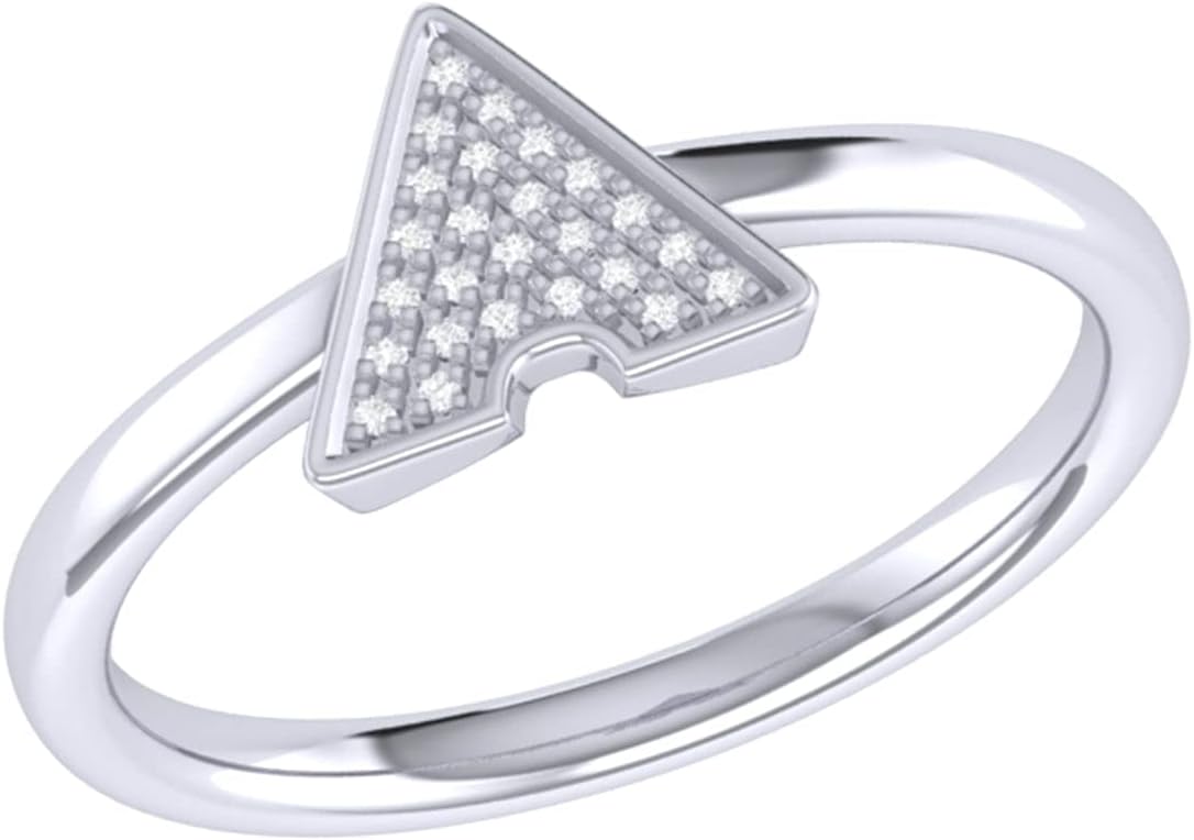 Skyscraper Triangle Cut Natural Diamond Ring For Women - Available In 925 Sterling Silver Rings For Occasions And Engagement Wedding Ring (Color HI, Clarity I2-I3) (Ring Size: 7)