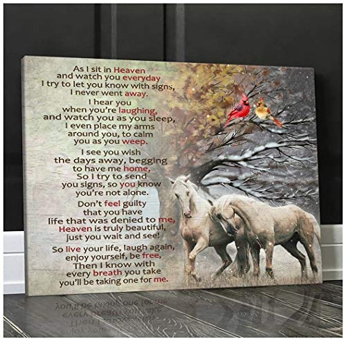 Horse As I Sit in Heaven Poster (Canvas Framed, 10x8)