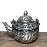  LAOJUNLU Teiera Antica in Rame Puro Longfengchengxiang Brocca in Ottone Dorato Argento Ornamenti Tradizionali Cinesi