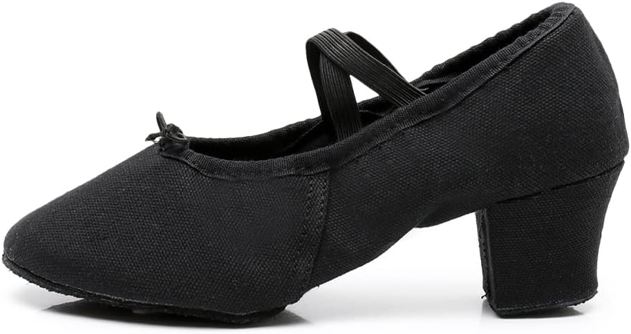 DKZSYIM Womens Latin Dance Shoes Close Toe Beginner Ballroom Dance Practice Shoes,Model 101